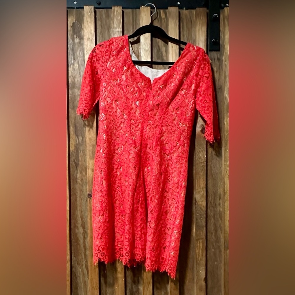 Shoshanna Vibrant Red Lace Dress-Size 2